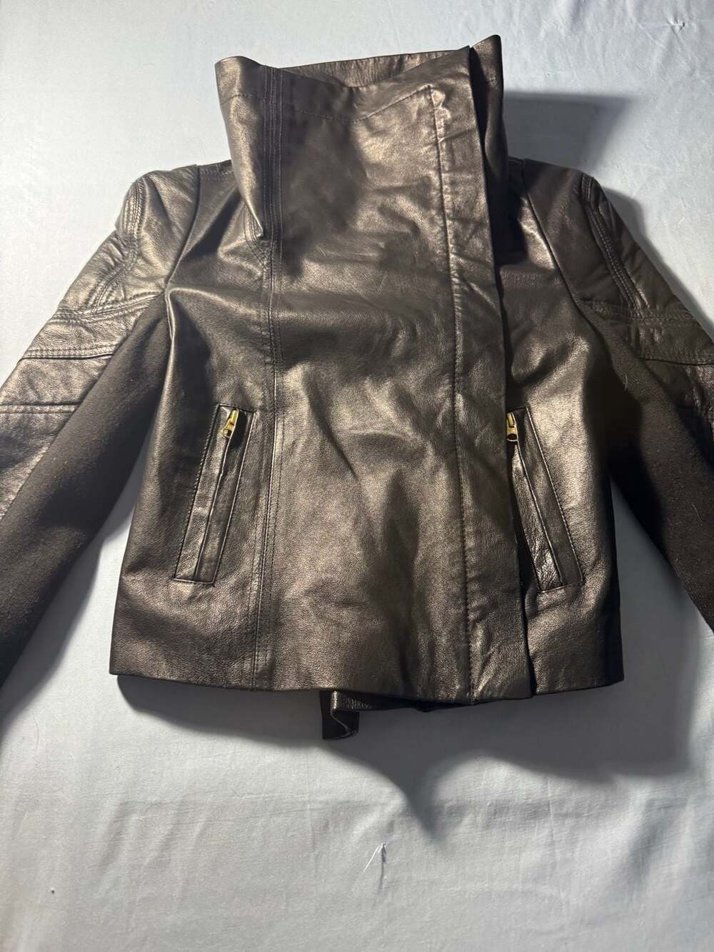 Shore Road small Black Leather Jacket